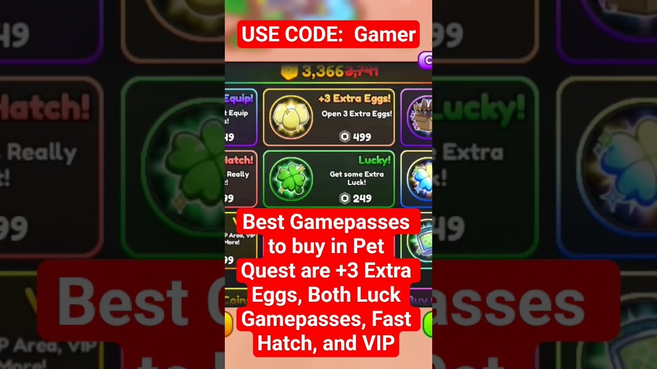 Best Gamepasses to buy in Pet Quest (Roblox)