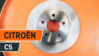 Como substituir Disco de freio CITROËN C5 II Break (RE_) - vídeo guia