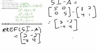 Linear Algebra- Use the Characteristic Equation of A to Find Eigenvalues and Eigenvectors