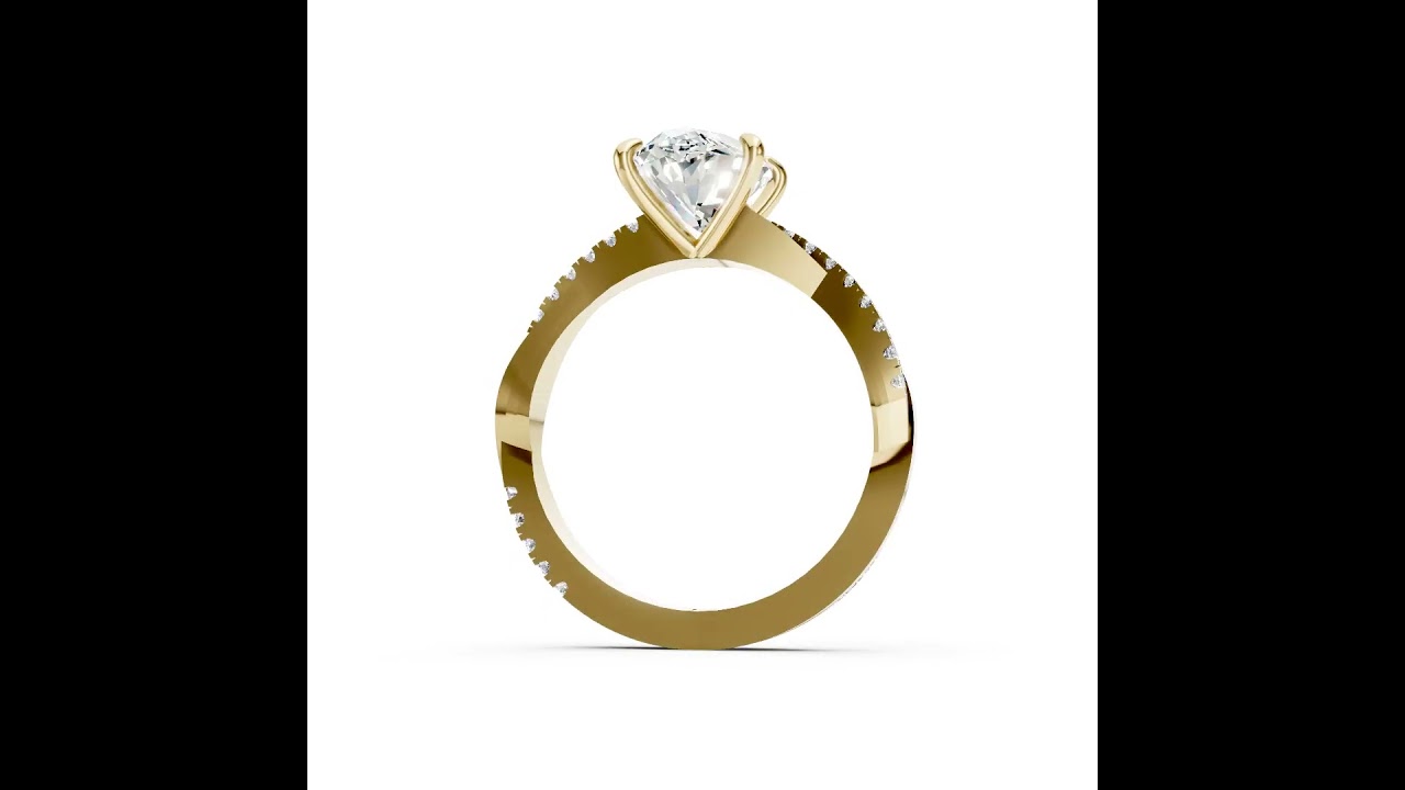 Marquise Cut Diamond Twisted Anniversary Ring With Pave Band