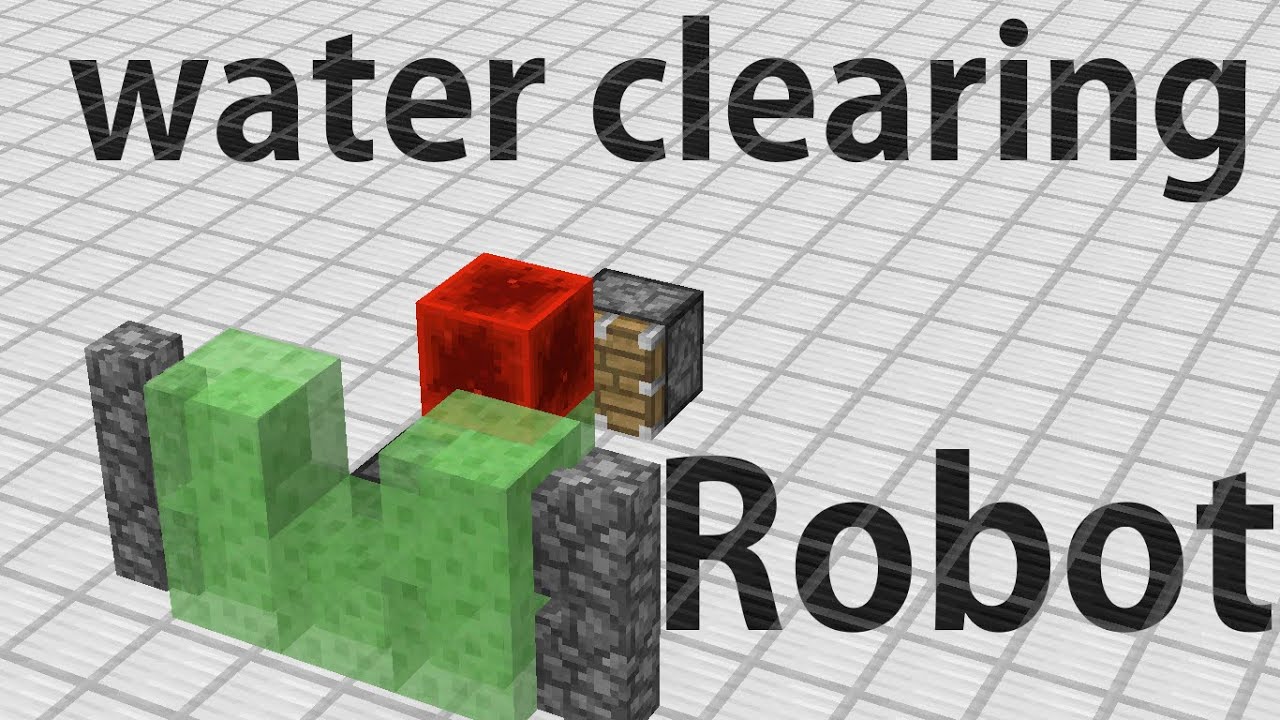 Minecraft- Water removing robot tutorial - YouTube