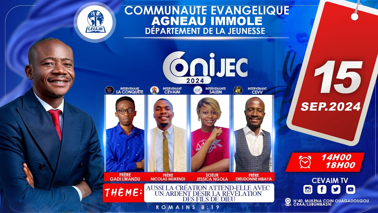 ||🔴|| LE MONDE ATTEND LA RÉVÉLATION DES FILS DE DIEU | FRERE NICOLAS MUKENDI | CONIJEC 2024 | CEVAIM