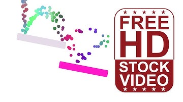 Free Stock Videos – abstract animated colorful particles falling and bouncing on platforms 2D