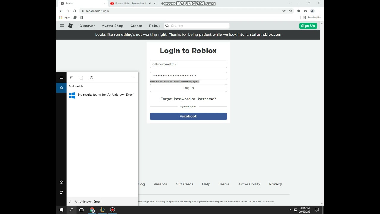 how to fix roblox login an unknown error occurred. please try