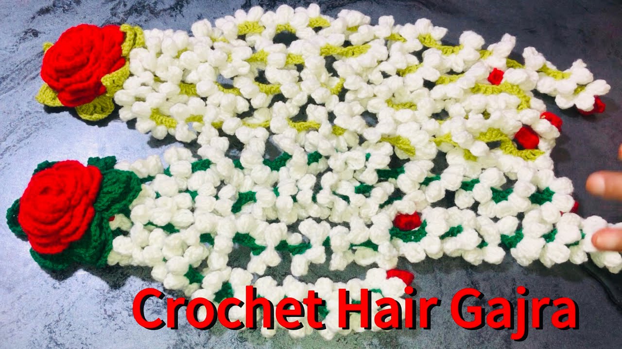 Crochet Hair Accessories | Crochet Hair Gajra | Floral Crochet Gajra | بالوں کے لئے کرو شیہ کے گجرے