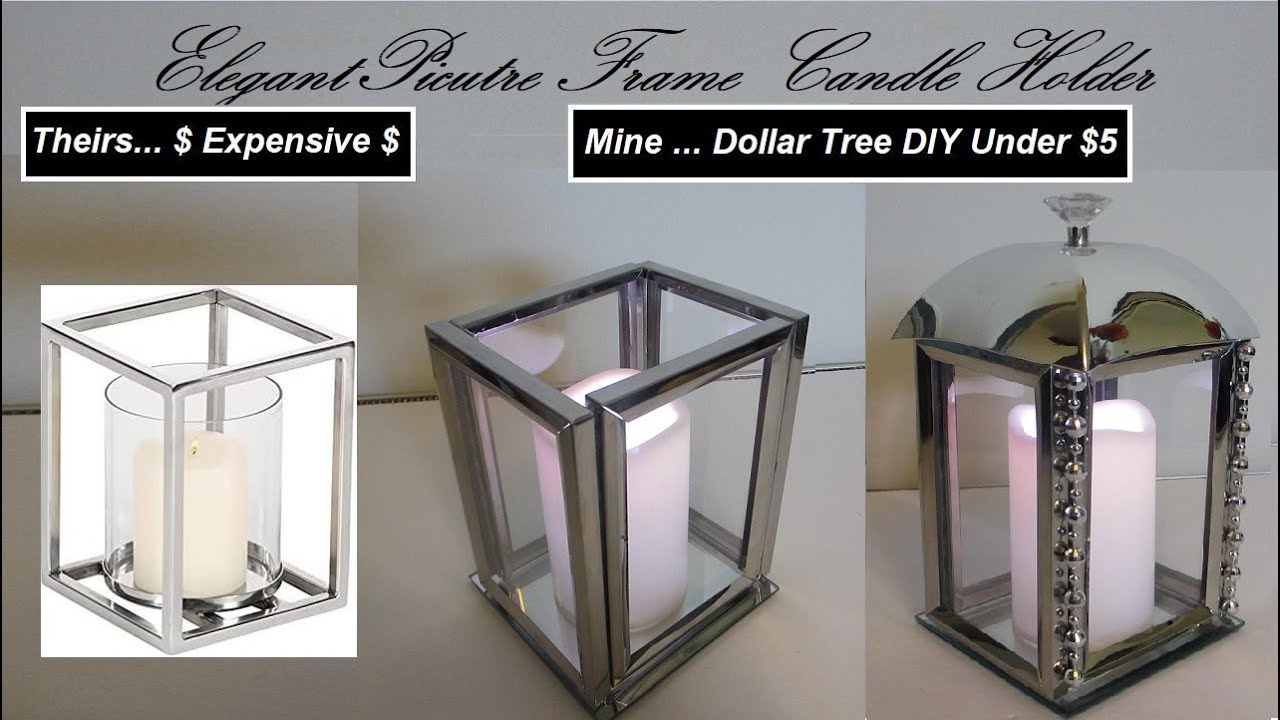 Picture Frame Candle Holder & Lantern | Glam Table Decor | Dollar Tree DIY | Glam Home Decor