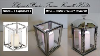 Picture Frame Candle Holder & Lantern | Glam Table Decor | Dollar Tree DIY | Glam Home Decor