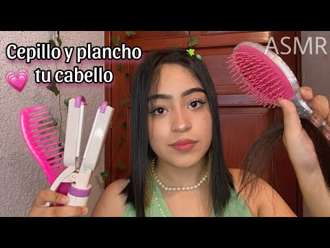 ASMR tu amiga plancha tu cabello para ir de fiesta 💃🎀