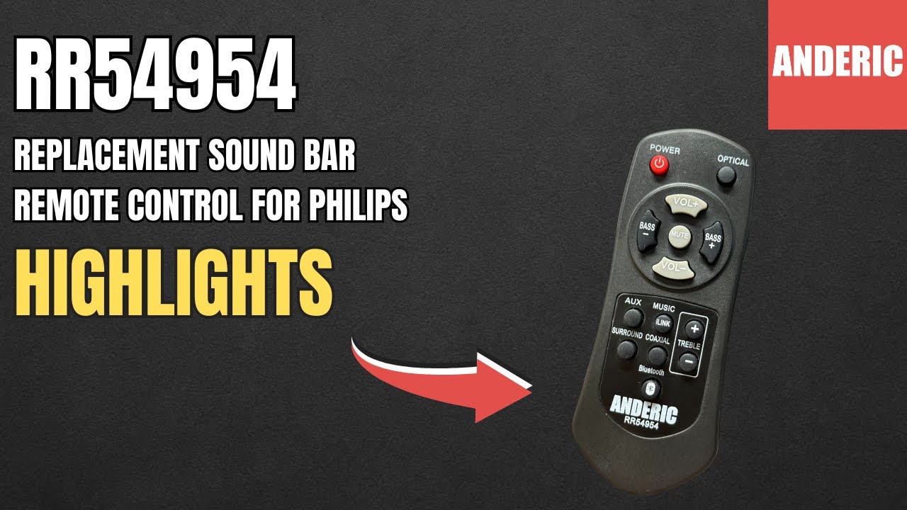 Сменный пульт дистанционного управления для звуковой панели Philips Anderic RR54954 — основные ха...