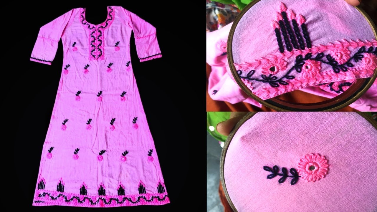 hand embroidery jama/kamiz design..হাতের এমব্রয়ডারি জামা কামিজ ডিজাইন..sohojselaisohoj sela