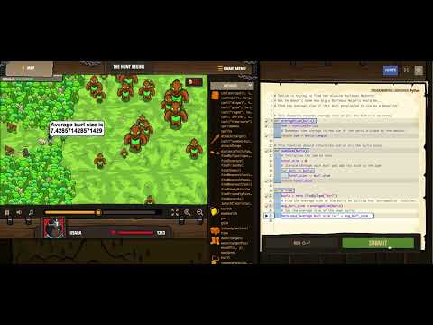 CodeCombat The Hunt Begins | Python | Sum and Average
