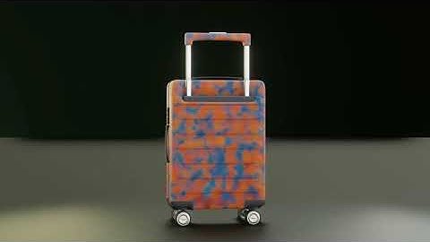 Colored travel suitcase