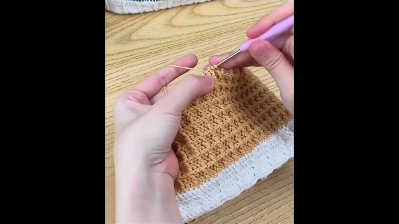 カギ針編み＊ワッフル🧇模様編み方、次回に作りたいです