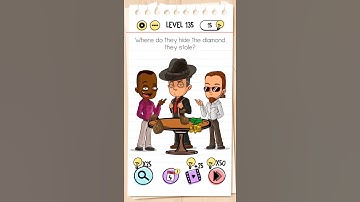 Where do they hide the diamond they stolen || Brain test  || Level 135 gameplay