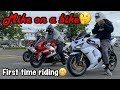 Learning how to ride a street bike “Mike on a bike”