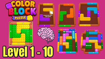 Color block puzzle 3d jam level 1 - 10 solution walkthrough 