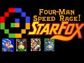 Star fox snes fourman speedrace with crazy handicaps