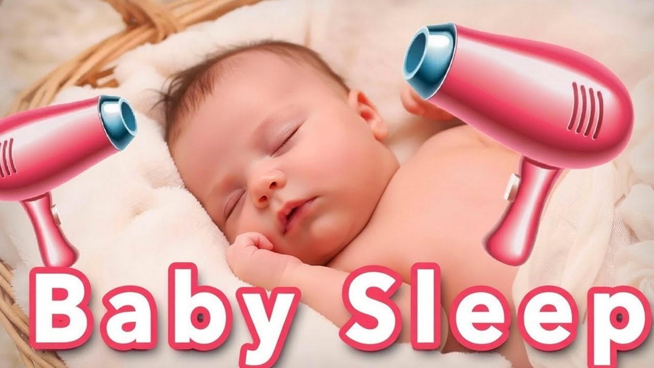 🔴 Hair Dryer Sound for Baby Sleep | Calm Crying Fast 💤 Baby Deep Sleep LIVE 24/7