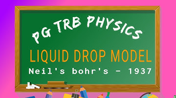 LIQUID DROP MODEL I PGTRB PHYSICS I NUCLEAR PHYSICS I NEILS BOHR I  1937 I ATOMIC NUCLES ILIQUIDDROP