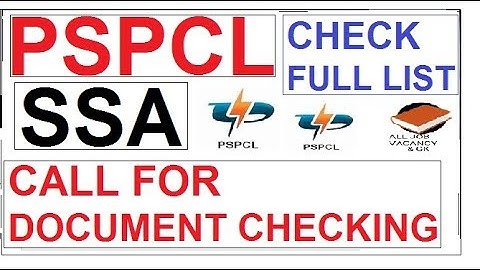 PSPCL SSA LIST UPLOADED FOR DOCUMENT CHECKING || PSPCL SSA 2018 ||