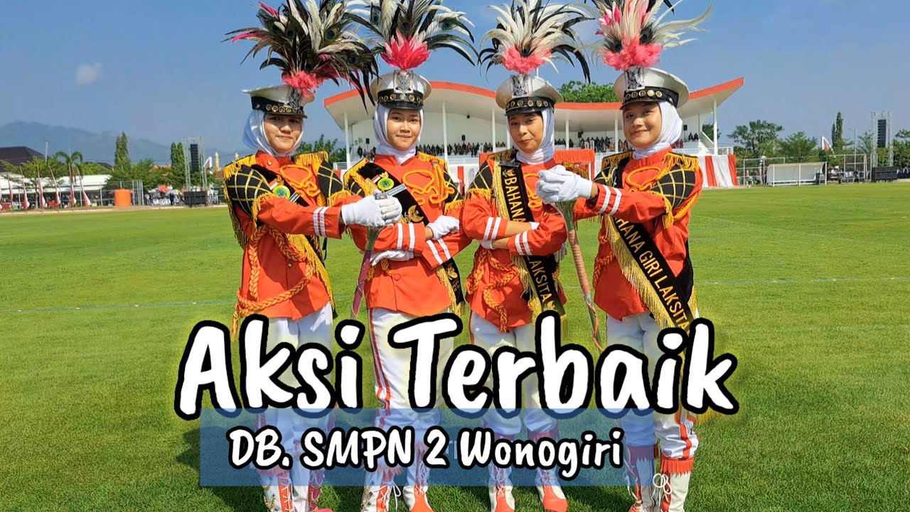Aksi Drumband Bahana Giri Laksita SMPN 2 Wonogiri Iringi Upacara di Kab.Wonogiri 