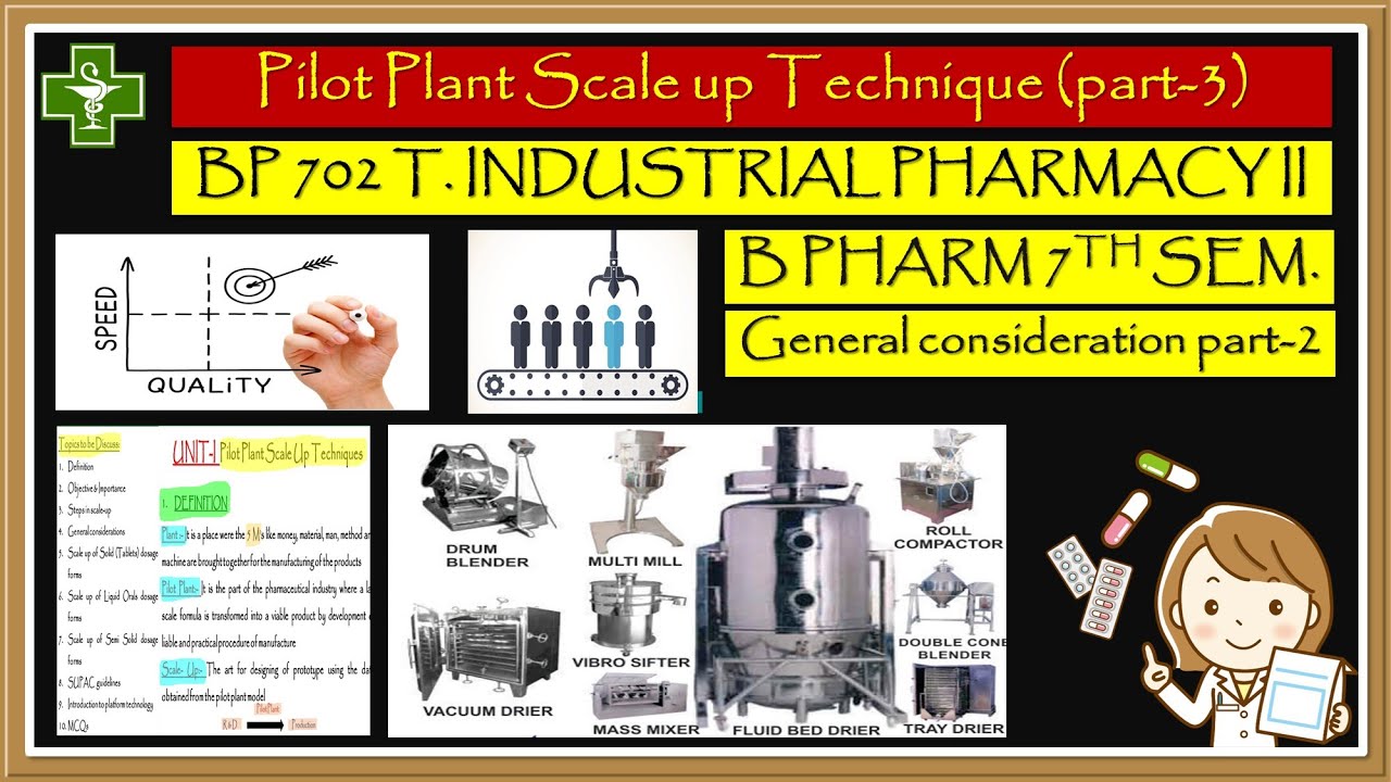 Pilot Plant Scale up Technique Part-3, General Consideration ( Review of Formula, Raw Material etc)
