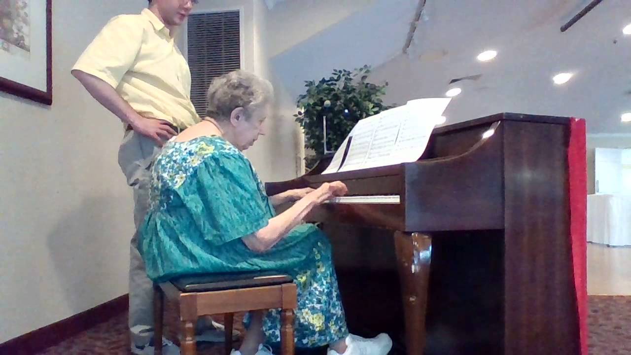 Grandma Alice playing on Piano Beethoven, Mozart, Battle Hymn of the
