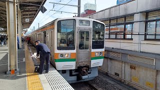 【素材】211系SS9F　普通　島田行き　静岡駅発車シーン