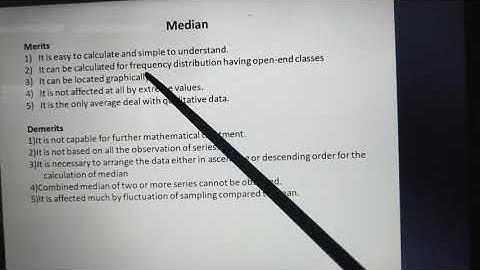 Merits and demerits of Median