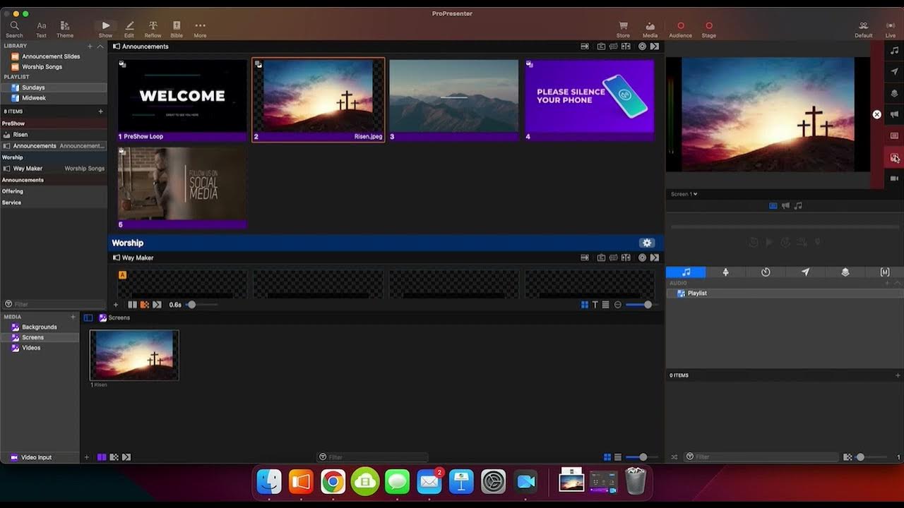 Announcements in ProPresenter 7 YouTube