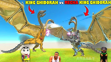 SHINCHAN KING GHIDORAH vs AMAAN MECHA KING GHIDORAH vs CHOP TEAM in Animal Revolt Battle Simulator