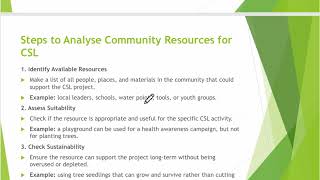 GRADE 10: CSL | 1.2 Community Needs