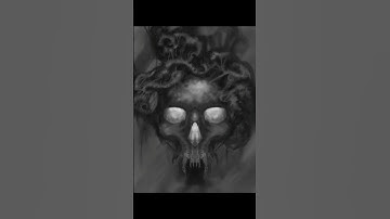 Drawing a DARK FANTASY ALIEN SKULL in Procreate in the iPad Pro #Shorts