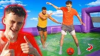 WORLDS BEST SLIP 'N' SLIDE FOOTBALL MATCH! (1vs1 Challenge)