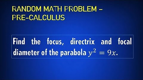 Random Math Problem: PRE-CALCULUS