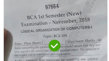 [2018] Mdu BCA 1st Sem Logical Organisation Question Paper #MduQuestionPaper