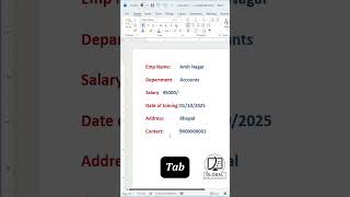 🎯 MS Word Tab Alignment Trick | Perfectly Align Text Like a Pro 🔥#wordtips @GlobalComputerWorld