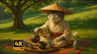Sunlit Harmony | Zen Catβs Garden Tea Ritual (Episode 3, 4K)