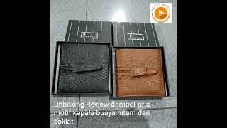 Dompet pria kulit buaya asli K001 coklat