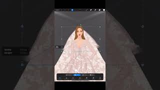 My design wedding dress on Procreate app #shorts #procreate #fyp #digitalfashionillustration screenshot 1