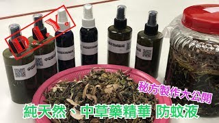 【秘】純天然、中草藥精華 防蚊液製作大公開｜無毒、有效