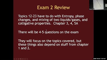 CHEM 3330 Zoom Lecture - 10/26 - Exam 2 Review