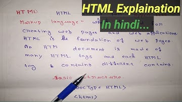 Introdution to html / html tutorial for beginners in hindi