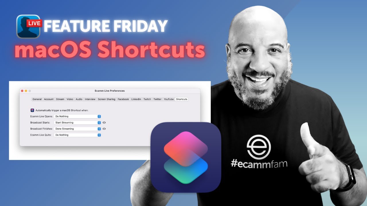 macOS Shortcuts in Ecamm Live macOS Shortcuts in Ecamm Live