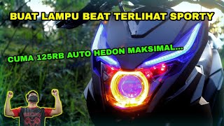 MODIFIKASI lampu BEAT STREET 2018 five lens Biled Sniper & 4xD2 laser