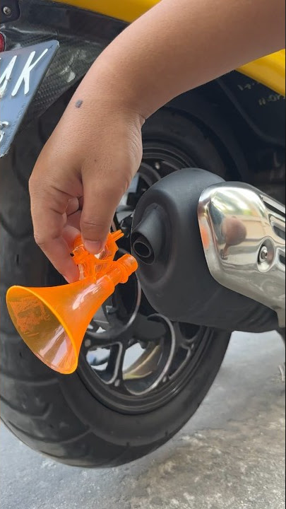 EXPERIMENT OF TELOLET TRUMPET INSIDE MOTORCYCLE EXHAUST, THE SOUND IS GREAT!!! #shorts #telolet #...