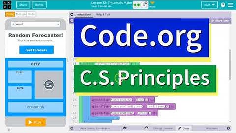 Code.org Lesson 12 Traversals Make a Random Forecaster App | Answer Tutorial | Unit 6 CS Principles