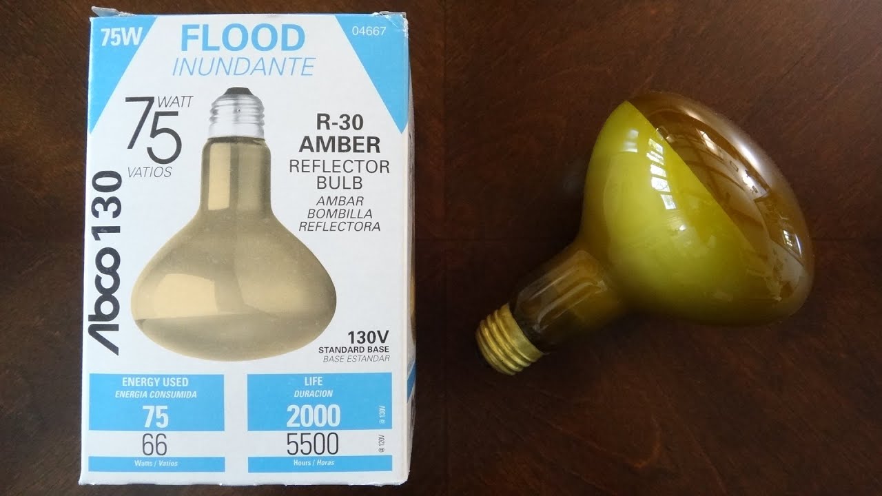 ABCO 75watt Amber R30 Flood Light Bulb - YouTube