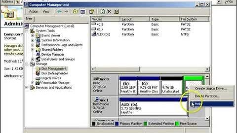 Managing Partitions in Windows 2000 and Windows XP
