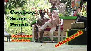 cowboy prank.best cowboy prank. best statue scare prank. jakarta cowboy prank. makassar cowboy prank